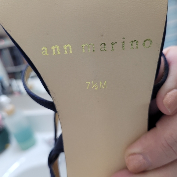Ann Marino Dark Blue Strappy Heels - Picture 3 of 5